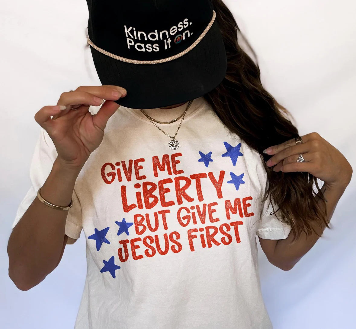 GIVE ME LIBERTY BUT GIVE ME JESUS FIRST TEE