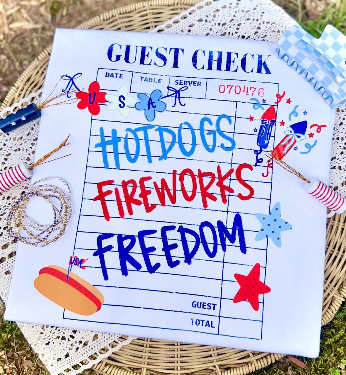 HOTDOGS FIREWORKS FREEDOM USA TEE